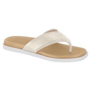 Sandália Feminina Rasteira Tiras Moleca Branco Off