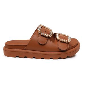 Sandália Tamanco Camel Vizzano Birken Fivela Feminina