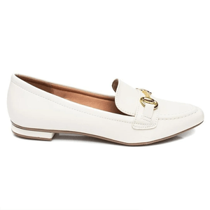 Sapato Mocassim Fivela Vizzano Feminino Branco