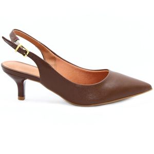 Scarpin Vizzano Slingback Bico Fino Feminino Marrom