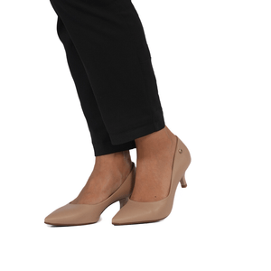 Scarpin Bege Vizzano Salto Baixo Feminino