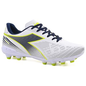 Chuteira Unissex Diadora Ícona Elite Campo Branco e Marinho