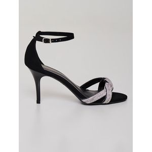 Sandália Pedras Cristais Lidi Kohls Feminina Preta