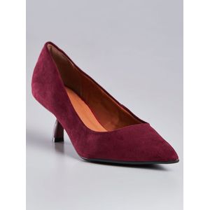 Scarpin Suede Bico Fino Lidi Kohls Feminino Vinho