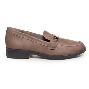 Sapato Feminino Mocassim Fivela Basic Quiz Cinza