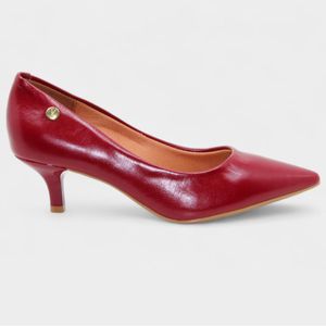 Scarpin Vizzano Salto Baixo Básico Bico Fino Feminino Vermelho