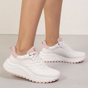 Tênis Feminino Casual Via Marte Branco Rosa