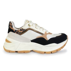 Tênis Feminino Robusto Texturas Via Marte Branco Preto