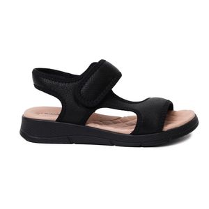 Sandália Feminina Velcro Ortopédica Piccadilly Preto